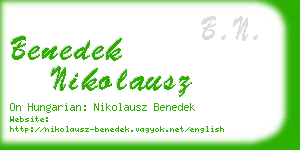 benedek nikolausz business card